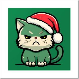 Unamused Christmas Cat Posters and Art